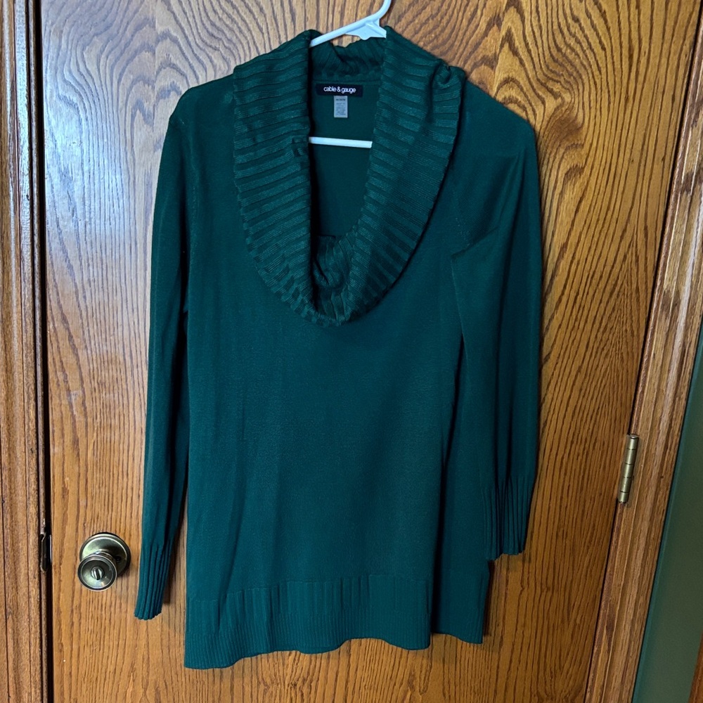 Deep Green Cowl Neck Sweater